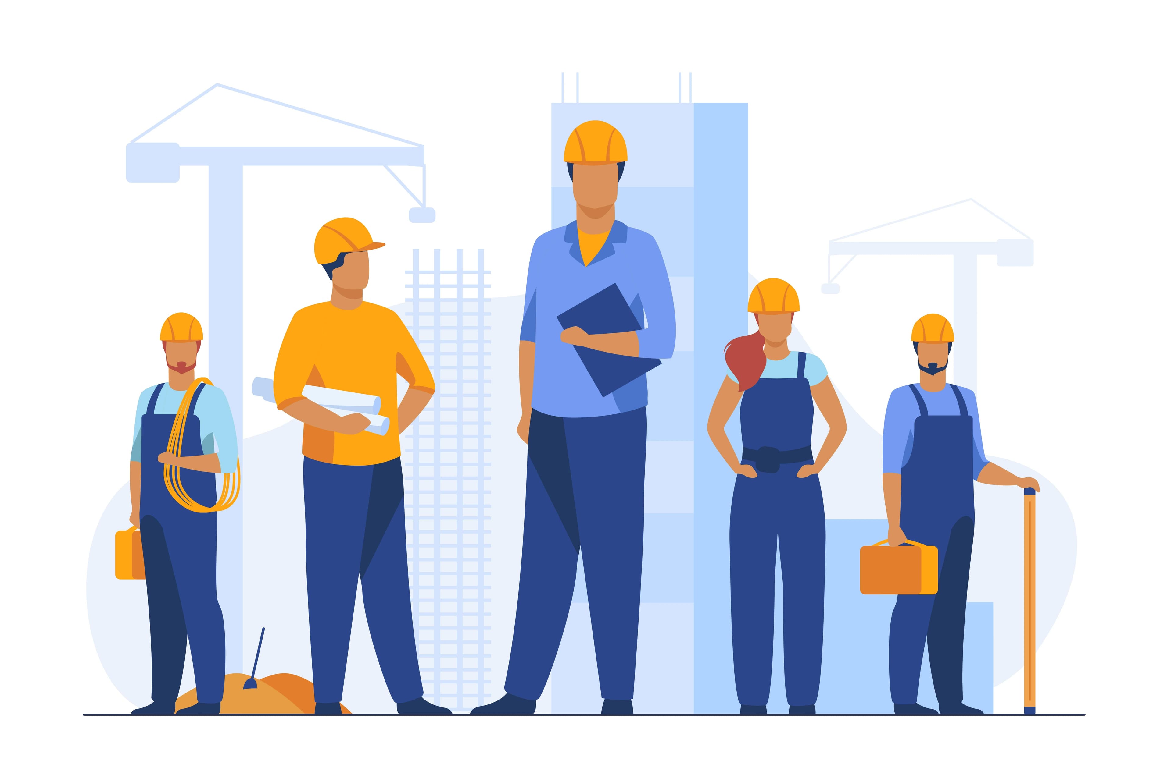 Illustration of Construction Professionals
